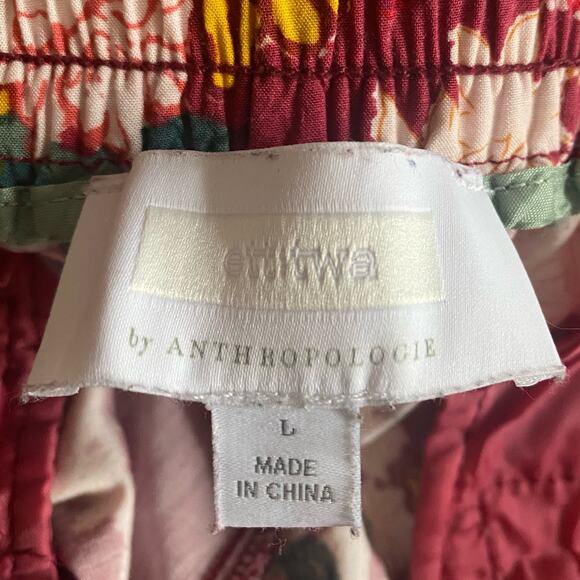 Anthropologie Ett Twa Schuyler Pant Wide Leg Rose Pink Floral Size Large Boho - Picture 3 of 8